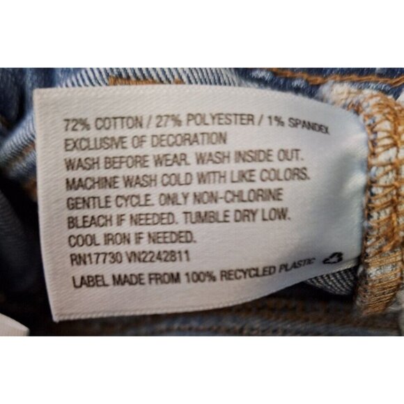 Cat & Jack Girls Super Stretch Raw Cut Distressed Denim Blue Jeans Shorts XS 4-5 - Picture 9 of 9